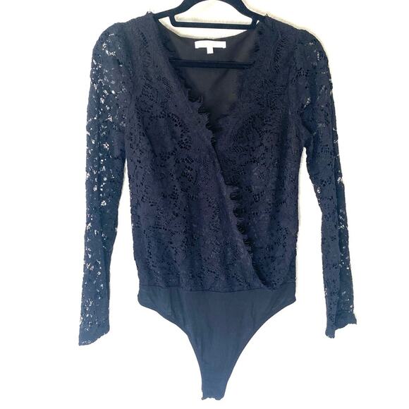 WAYF Black Crocheted Bodysuit Thong Size XS - Picture 2 of 7